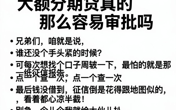 大额分期贷真的那么容易审批吗，遴选五个真正无视征信花的平台