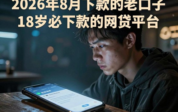 2026年8月下款的老口子，理出五个18岁必下款的网贷平台