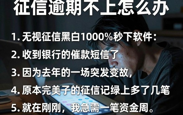 征信逾期不上怎么办，胪列5个无视征信黑白100%秒下软件