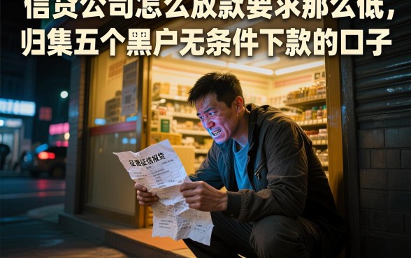 信贷公司怎么放款要求那么低，归集五个黑户无条件下款的口子