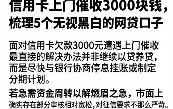 信用卡上门催收3000块钱，梳理5个无视黑白的网贷口子