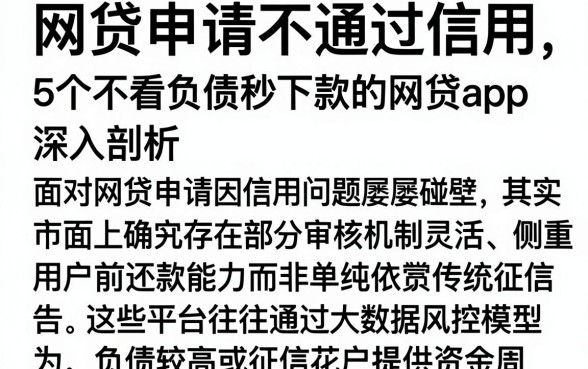 网贷申请不通过信用，深入剖析5个不看负债秒下款的网贷app