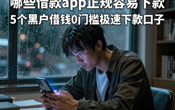 哪些借款app正规容易下款，细致阐述5个黑户借钱0门槛极速下款口子