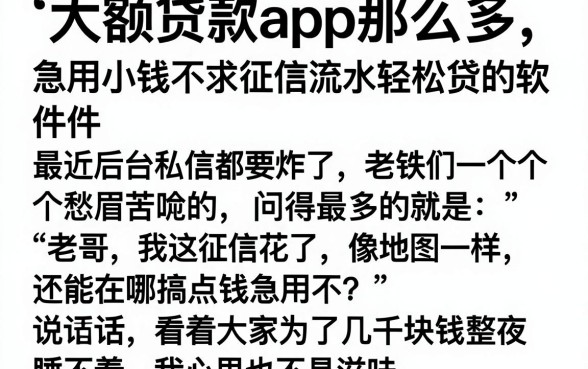 大额贷款app那么多，整理五个急用小钱不求征信流水轻松贷的软件