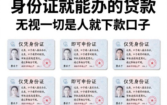 身份证就能办的贷款，陈列五个无视一切是人就下款口子