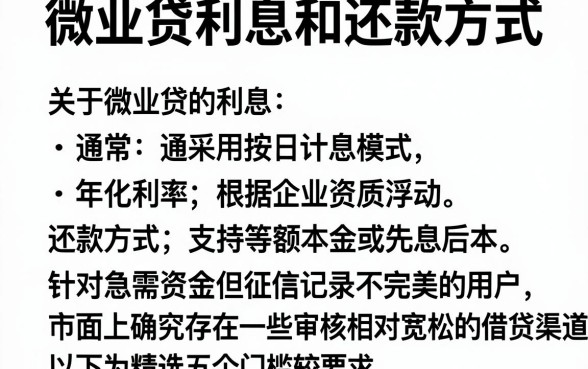 微业贷利息和还款方式，精选五个不看征信的借钱软件