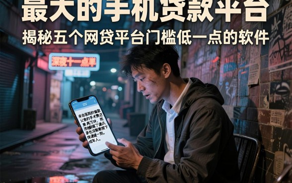 最大的手机贷款平台，揭秘五个网贷平台门槛低一点的软件