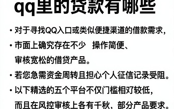 qq里的贷款有哪些,细致阐述五个贷款不上诚信平台的app