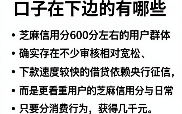 口子在下边的字有哪些,条列五个芝麻信用600贷款平台