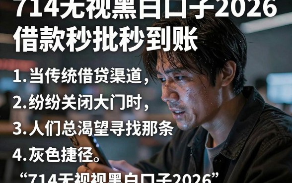 714无视黑白口子2026，理出5个借款秒批秒到账的app