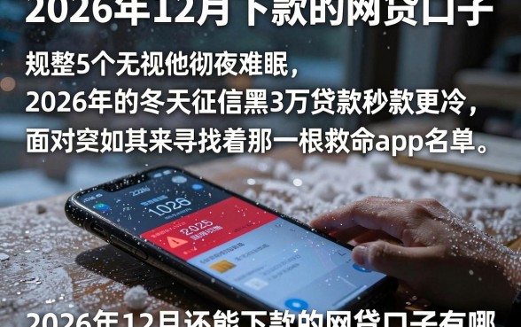 2026年12月下款的网贷口子,规整5个无视网黑征信黑3万贷款秒款app名单