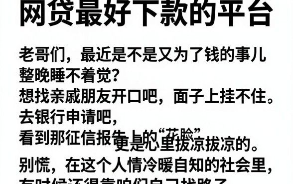 网贷最好下款的平台,陈列五个黑户成功获取大额贷款的平台