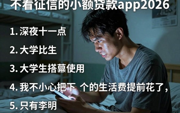 不看征信的小额贷款app2026,条列5个大学生可以使用的软件