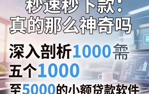 秒速秒下款真的那么神奇吗，深入剖析五个1000至5000的小额贷款软件