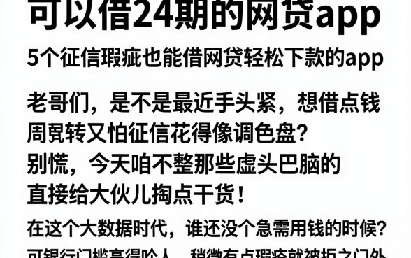 可以借24期的网贷app，详尽说明5个征信瑕疵也能借网贷轻松下款的app