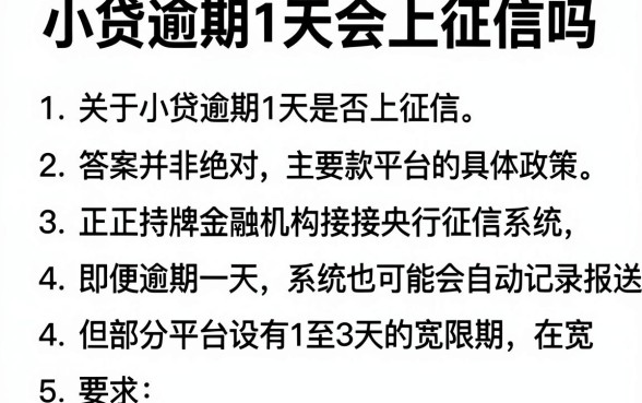 小贷逾期1天会上征信吗，归纳5个不上征信的贷款口子