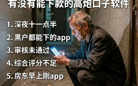 有没有能下款的高炮口子软件，条列5个黑户都能下的app