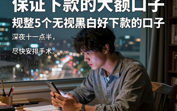 保证下款的大额口子，规整5个无视黑白好下款的口子