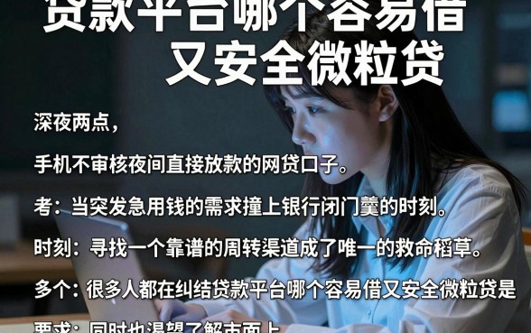 贷款平台哪个容易借又安全微粒贷,罗列五个不审核夜间直接放款的网贷口子