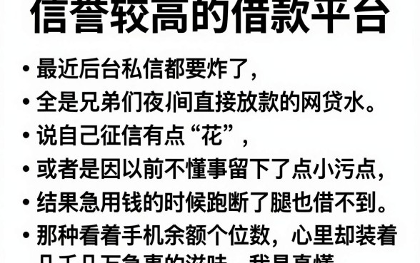信誉较高的借款平台，理出5个不审核夜间直接放款的网贷app