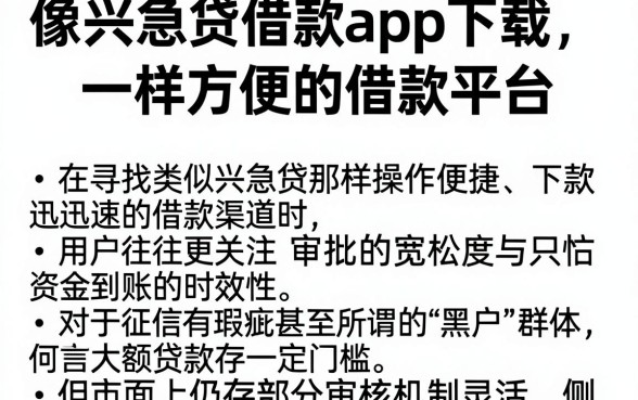 像兴急贷借款app下载一样方便的借款平台，枚举5个黑户成功获取大额贷款的app