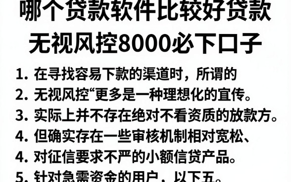 哪个贷款软件比较好贷款,整合5个无视风控8000必下口子