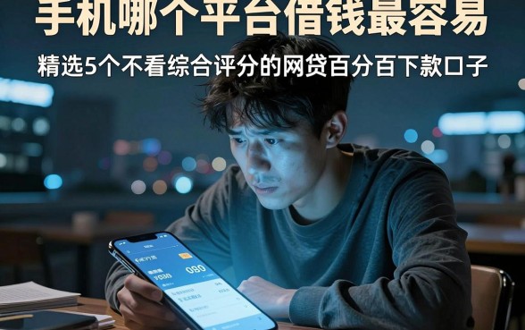 手机哪个平台借钱最容易，精选5个不看综合评分的网贷百分百下款口子