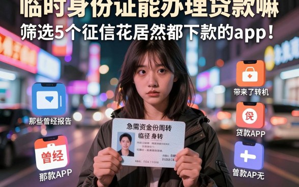 临时身份证能办理贷款嘛,筛选5个征信花居然都下款的app