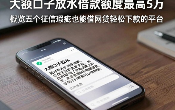 大额口子放水借款额度最高5万，概览五个征信瑕疵也能借网贷轻松下款的平台