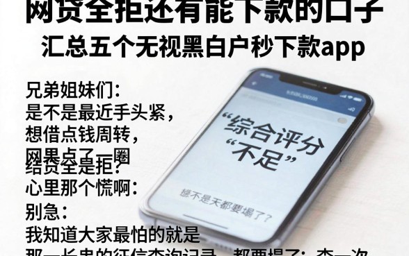 网贷全拒还有能下款的口子，汇总五个无视黑白户秒下款app