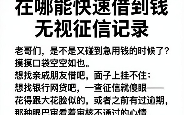 在哪能快速借到钱无视征信记录,筛选五个不审核夜间直接放款的网贷app