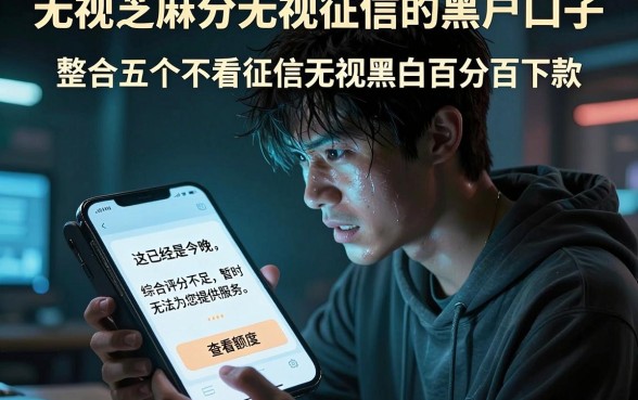 无视芝麻分无视征信的黑户口子，整合五个不看征信无视黑白百分百下款