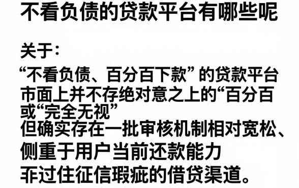 不看负债的贷款平台有哪些呢,陈列5个百分百下款无视黑白户口子