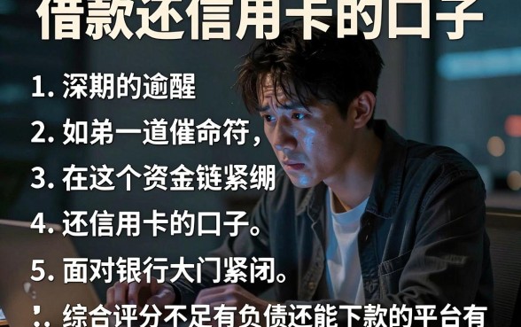 借款还信用卡的口子,枚举5个综合评分不足有负债都能下款平台