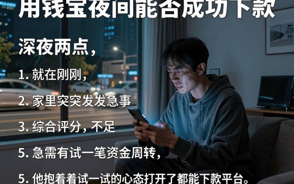 用钱宝夜间能否成功下款，详细阐述五个综合评分不足有负债都能下款平台