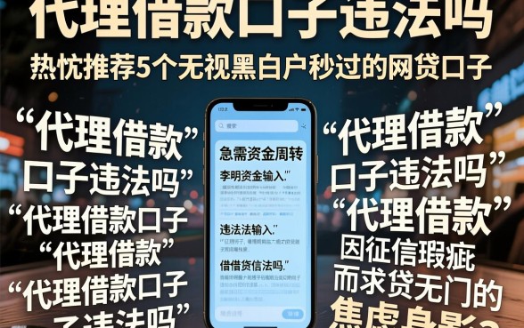 代理借款口子违法吗,热忱推荐5个无视黑白户秒过的网贷口子