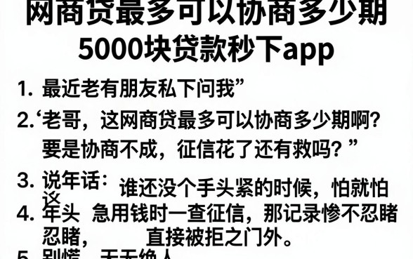 网商贷最多可以协商多少期，胪列5个5000块贷款秒下app