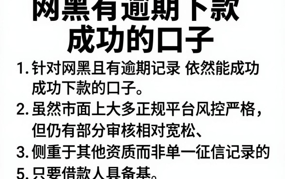 网黑有逾期下款成功的口子，归纳五个不看负债的网贷软件