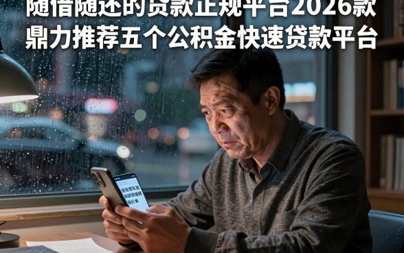 随借随还的贷款正规平台2026款，鼎力推荐五个公积金快速贷款平台