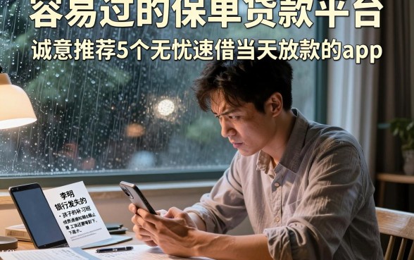 容易过的保单贷款平台，诚意推荐5个无忧速借当天放款的app