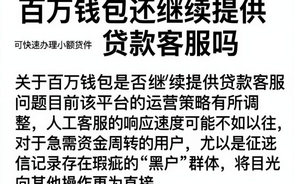 百万钱包还继续提供贷款客服吗，筛选5个黑户可快速办理小额贷款业务的软件