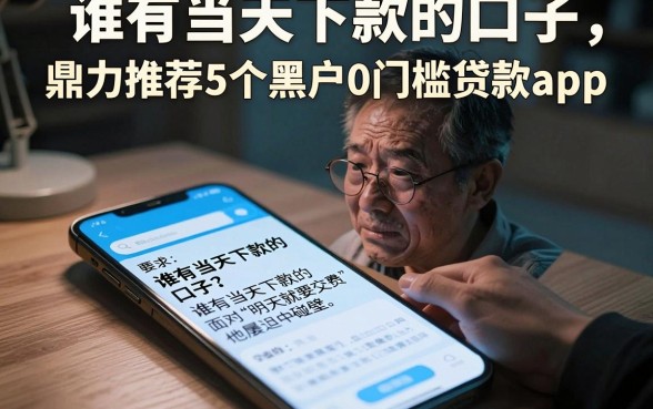 谁有当天下款的口子，鼎力推荐5个黑户0门槛贷款app