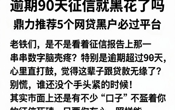 逾期90天征信就黑花了吗，鼎力推荐5个网贷黑户必过平台