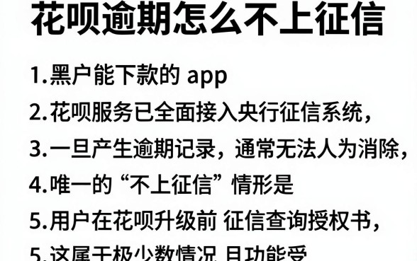花呗逾期怎么不上征信，枚举5个黑户能下款的app
