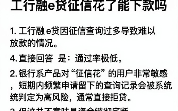 工行融e贷征信花了能下款吗，归纳5个对征信宽松的网贷软件