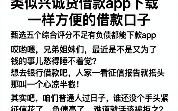 类似兴诚贷借款app下载一样方便的借款口子，甄选五个综合评分不足有负债都能下款app