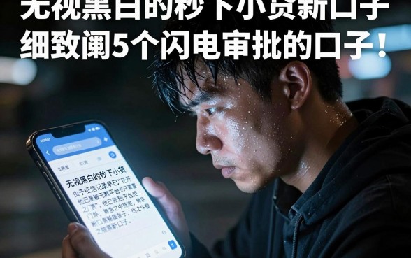 无视黑白的秒下小贷新口子，细致阐述5个闪电审批的口子