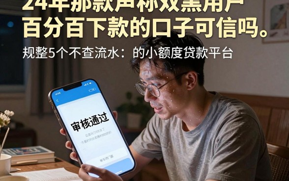 24年那款声称双黑用户百分百下款的口子可信吗，规整5个不查流水的小额度贷款平台