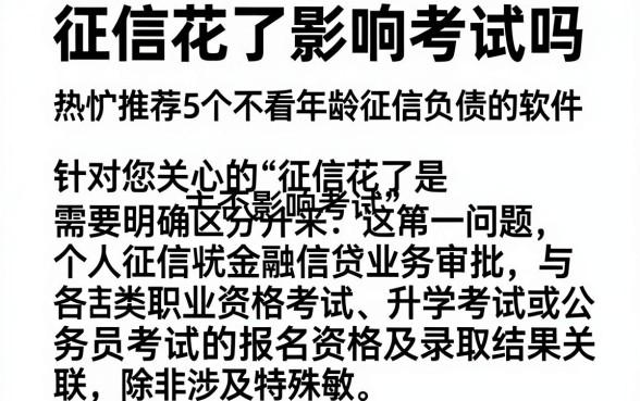 征信花了影响考试吗,热忱推荐5个不看年龄征信负债的软件