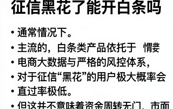 征信黑花了能开白条吗，概括五个靠谱的借款平台